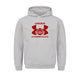 Graphic pullover hoodie with drawstring hood and kangaroo pocket