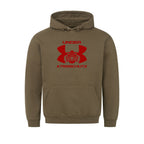 Graphic pullover hoodie with drawstring hood and kangaroo pocket