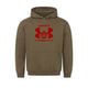 Graphic pullover hoodie with drawstring hood and kangaroo pocket