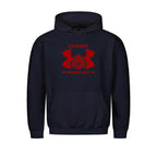 Graphic pullover hoodie with drawstring hood and kangaroo pocket