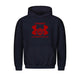 Graphic pullover hoodie with drawstring hood and kangaroo pocket
