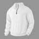 Men's quarter-zip jumper with stand collar and vertical cable-knit panels