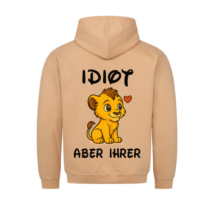 Unisex hooded sweatshirt with cartoon lion back graphic