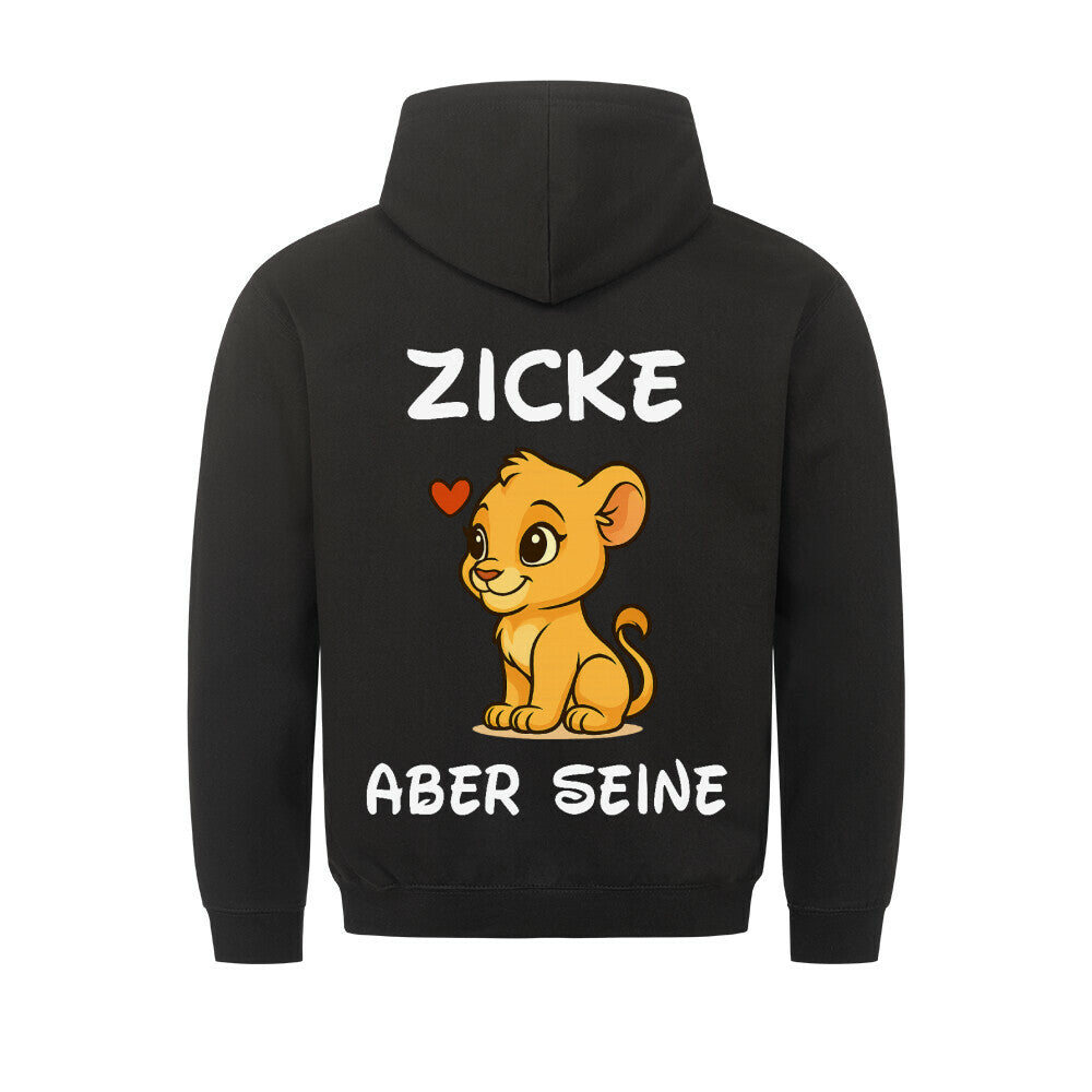 Unisex hoodie with drawstring hood and cartoon lion back graphic