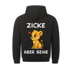Unisex hoodie with drawstring hood and cartoon lion back graphic
