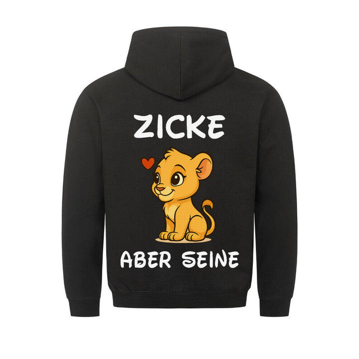 Unisex hoodie with drawstring hood and cartoon lion back graphic