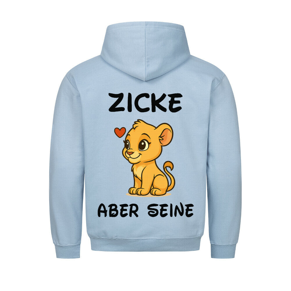 Unisex hoodie with drawstring hood and cartoon lion back graphic