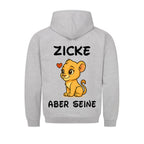 Unisex hoodie with drawstring hood and cartoon lion back graphic