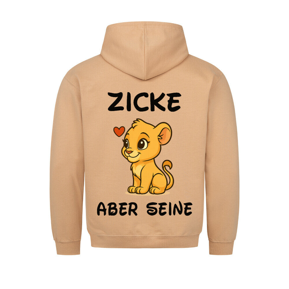 Unisex hoodie with drawstring hood and cartoon lion back graphic