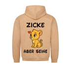 Unisex hoodie with drawstring hood and cartoon lion back graphic
