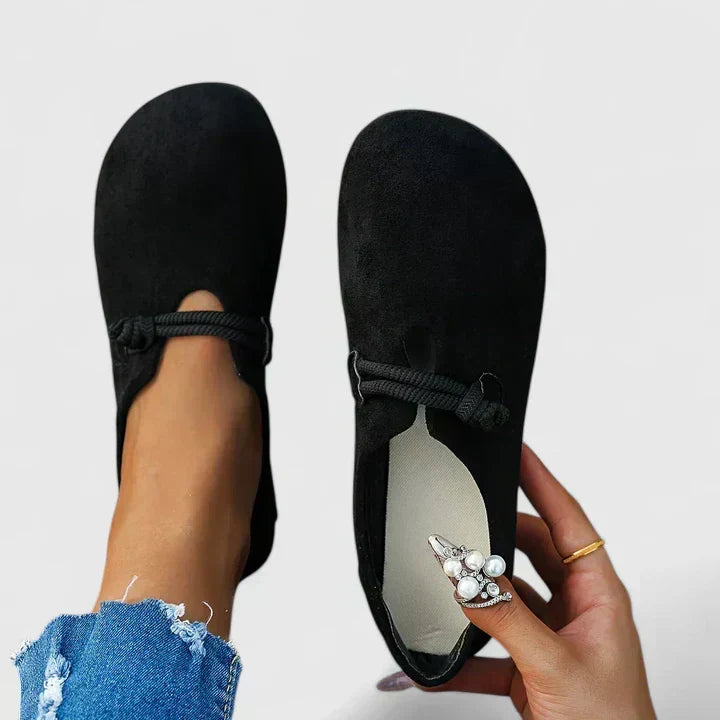 Women's loafers with rope strap and flat sole