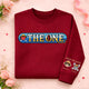Graphic crew neck sweatshirt with illustrated front and sleeve artwork