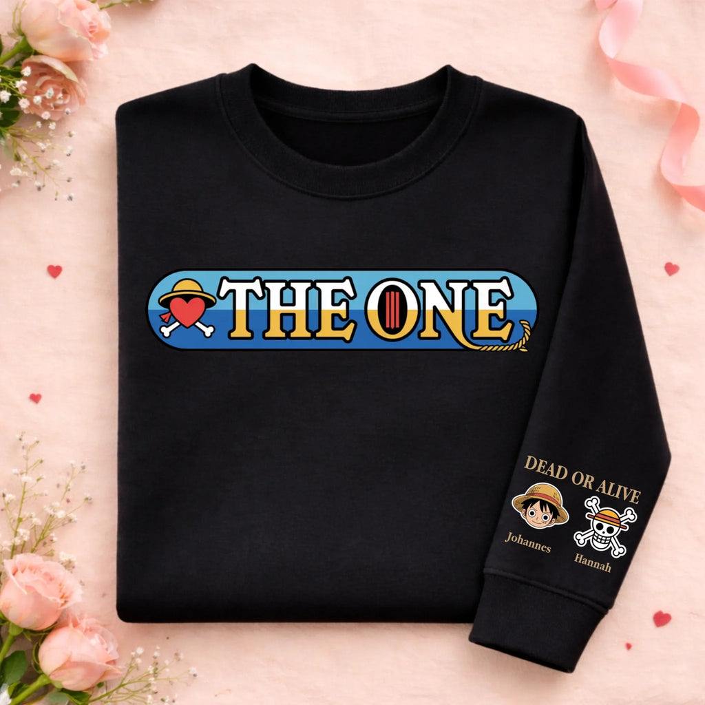 Graphic crew neck sweatshirt with illustrated front and sleeve artwork