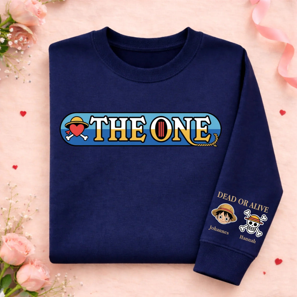 Graphic crew neck sweatshirt with illustrated front and sleeve artwork