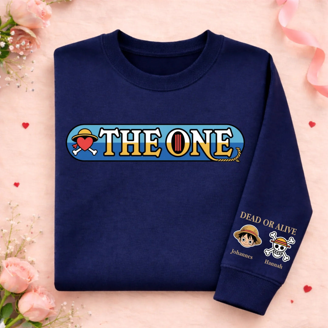 Graphic crew neck sweatshirt with illustrated front and sleeve artwork
