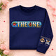 Graphic crew neck sweatshirt with illustrated front and sleeve artwork