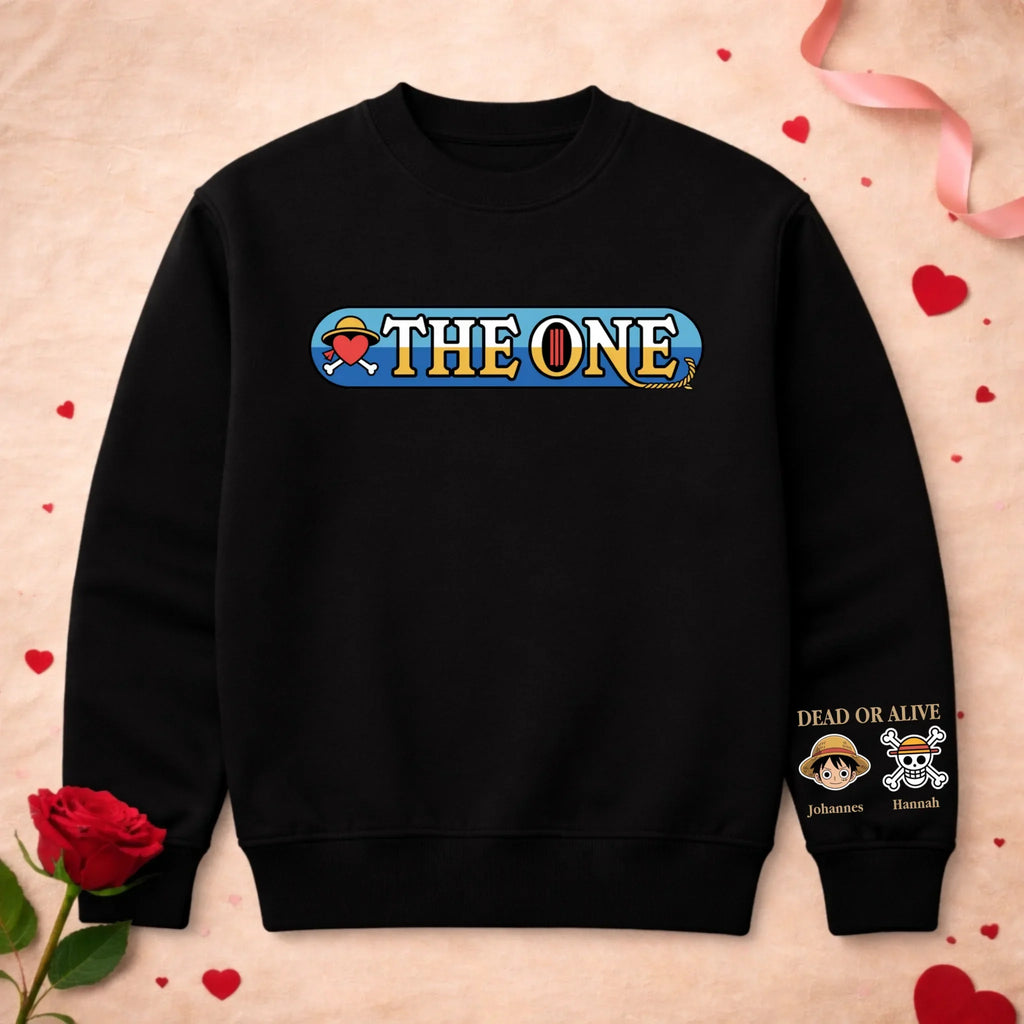 Graphic crew neck sweatshirt with illustrated front and sleeve artwork