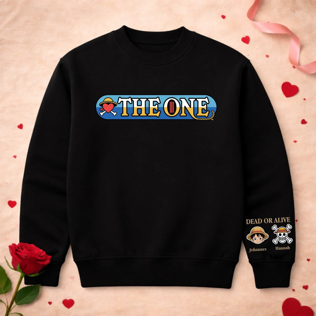 Graphic crew neck sweatshirt with illustrated front and sleeve artwork