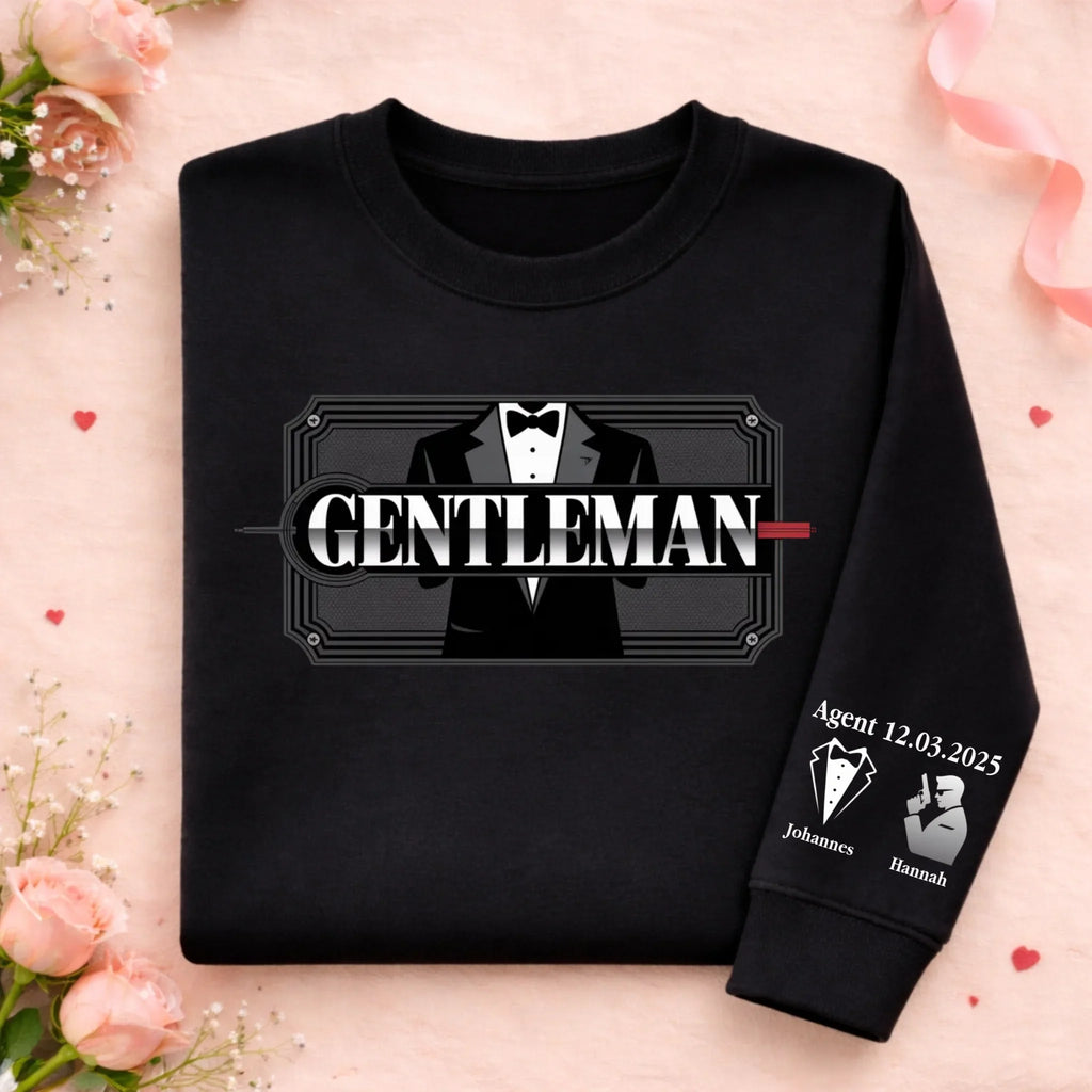 Men's graphic crew neck sweatshirt with personalized sleeve print