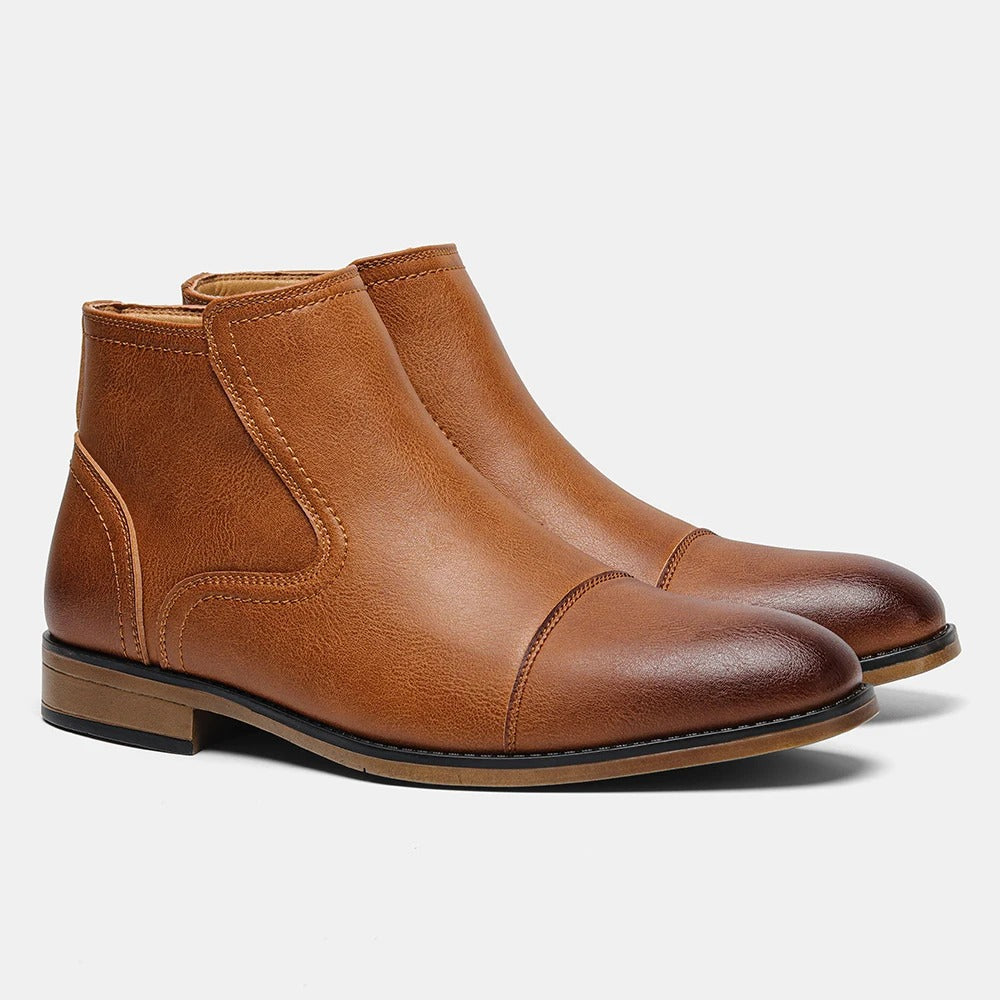 Chelsea ankle boots with pull-on side panels and low heels