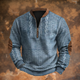 Men's Jacquard Knit Half-Zip Polo Jumper