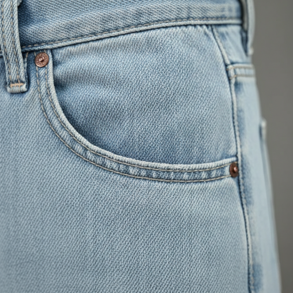 Men's regular-fit straight leg jeans with five-pocket design