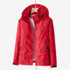 Women's hooded leaf print windbreaker jacket with long sleeves and zipped pockets