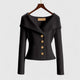 Women's ribbed cardigan with shawl collar, long sleeves and button front