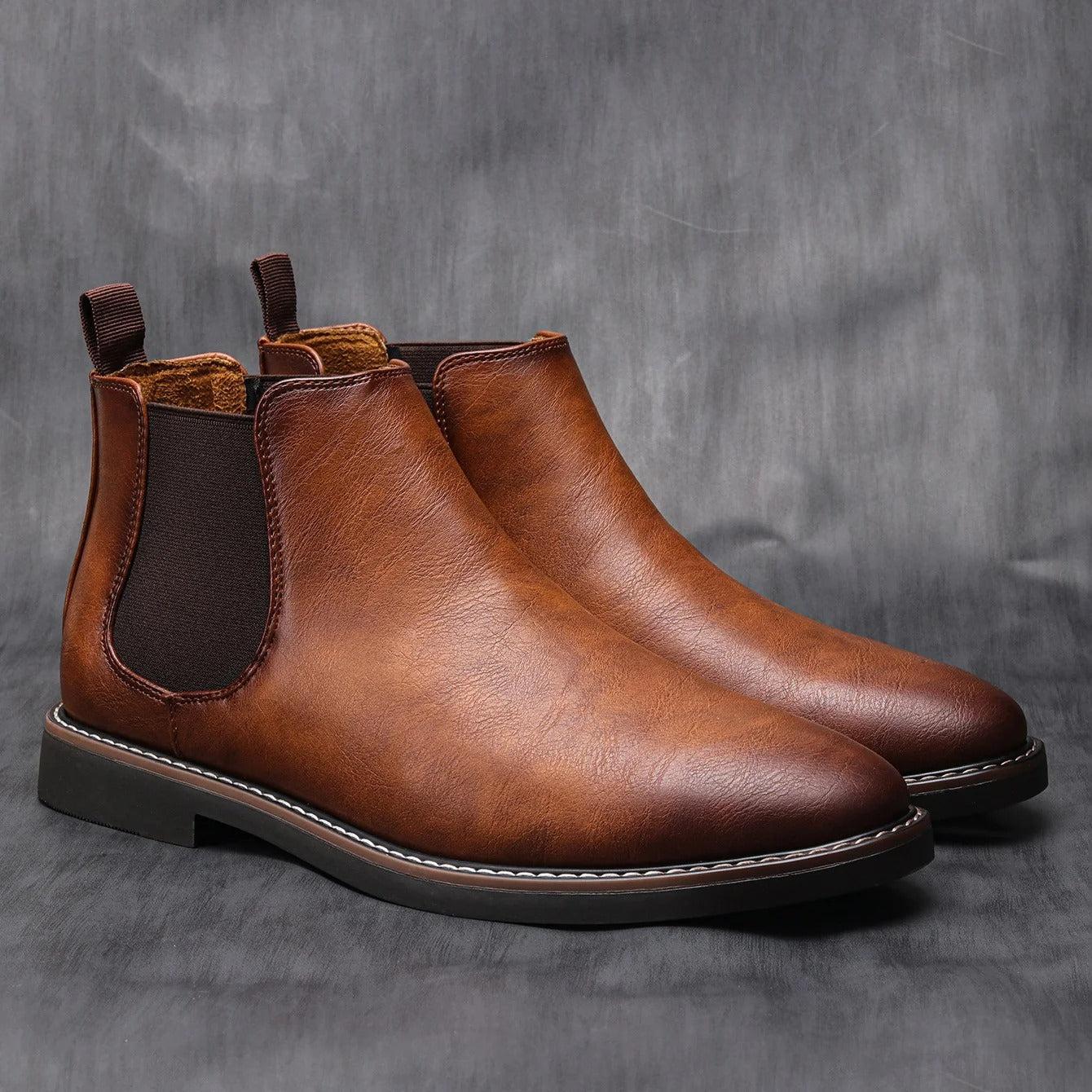 Men's Chelsea ankle boots with elastic side panels