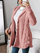 Women's hooded textured cardigan with long sleeves and button front