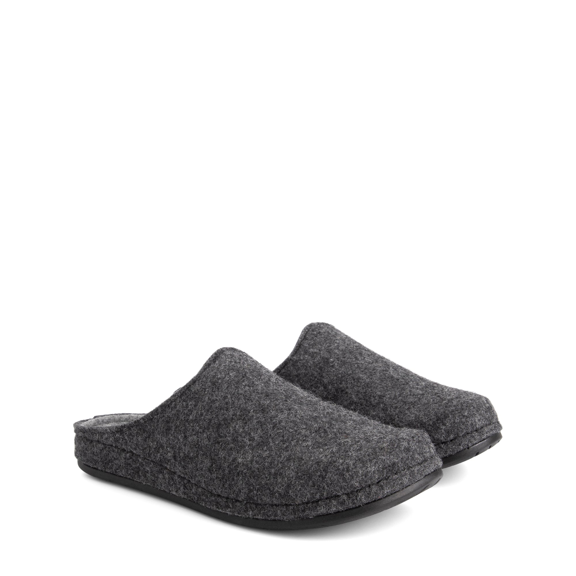 Gray closed-toe house slippers