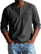 Men's long sleeve Henley shirt with chest pocket