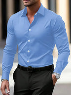 Men's slim fit long-sleeve button-front shirt