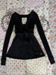 Women's wrap babydoll top with V-neck and tie waist