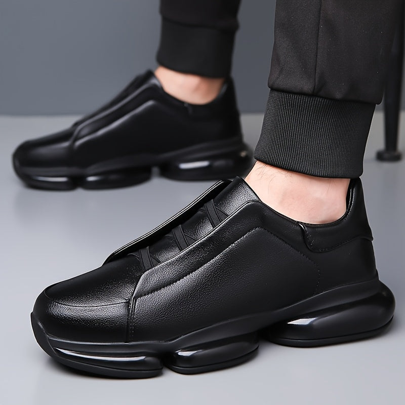 Low-top slip-on athletic sneakers with segmented flat sole