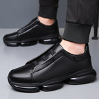 Low-top slip-on athletic sneakers with segmented flat sole