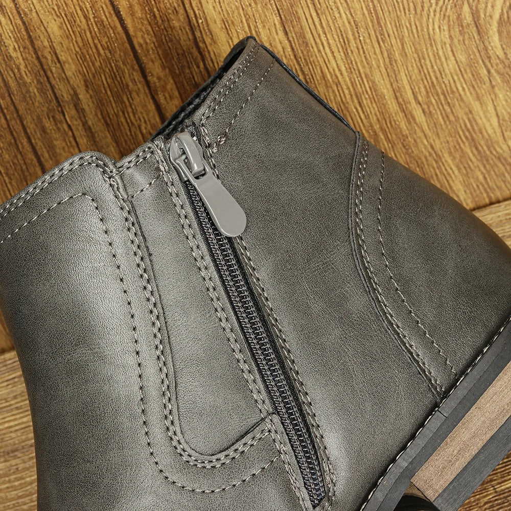 Chelsea ankle boots with pull-on side panels and low heels