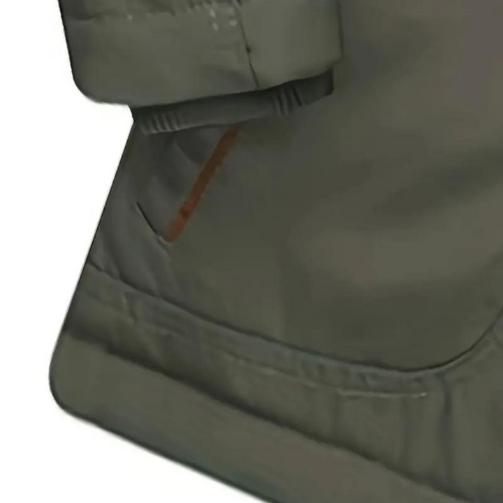 Men's lined hooded outdoor jacket with multiple pockets