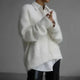 Women's textured V-neck knit cardigan with button front