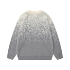 Unisex knitted sweater with crew neck, long sleeves and abstract contrast motif