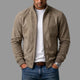 Men's bomber jacket with zip front, stand collar, long sleeves and ribbed trims
