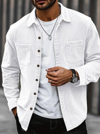 Men's corduroy overshirt jacket with two chest pockets