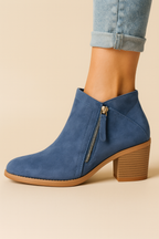 Women's ankle boot with side zip and block heel