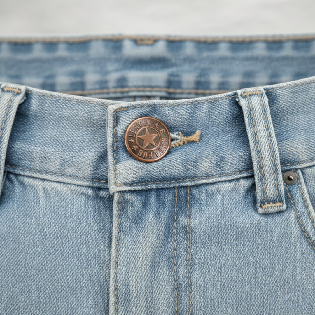 Men's regular-fit straight leg jeans with five-pocket design