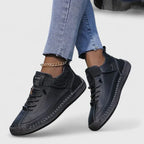 Women's strap sneakers with lace-up fronts and stitched soles