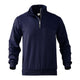 Men's quarter-zip jumper with stand collar and vertical cable-knit panels