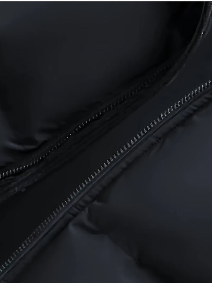 Men's oversized hooded puffer jacket with thick padded panels