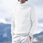 Men's ribbed turtleneck sweater with long sleeves