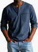 Men's long sleeve Henley shirt with chest pocket