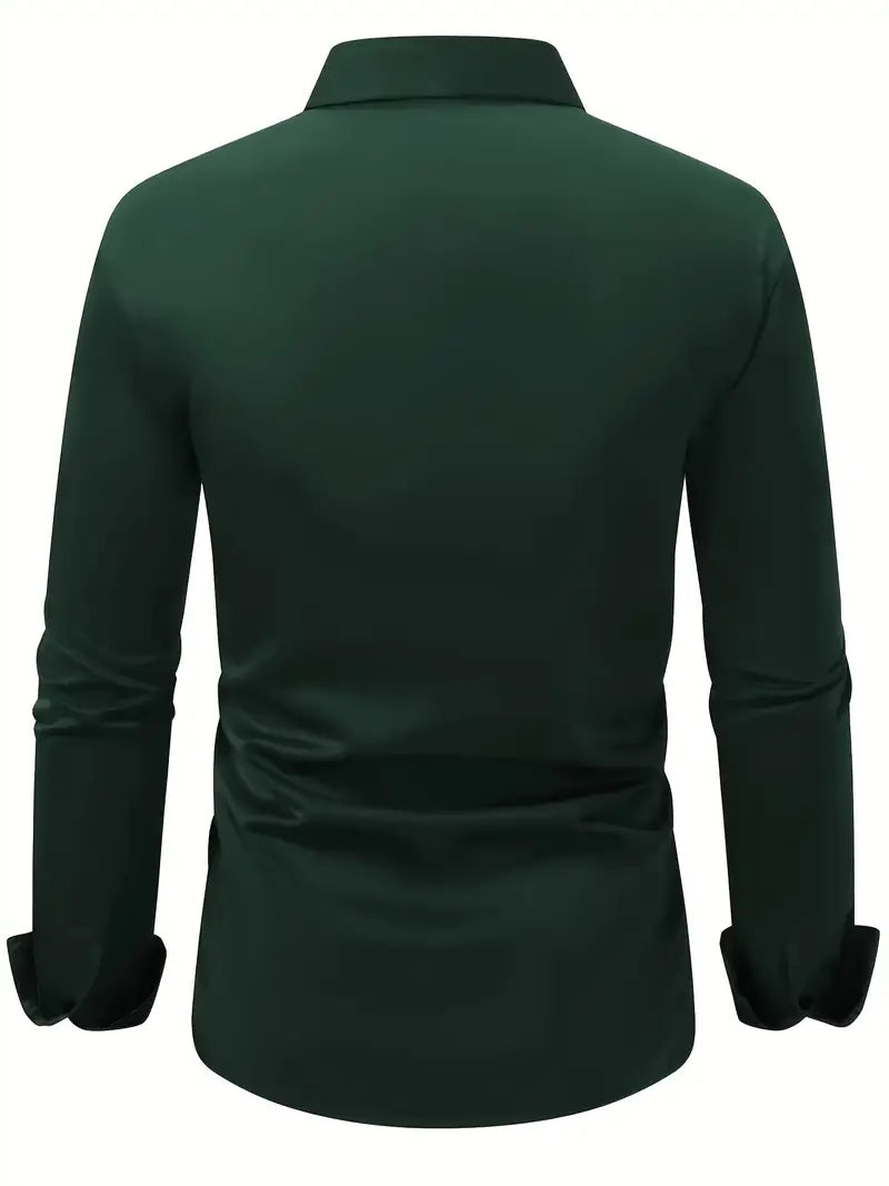 Men's slim fit long-sleeve button-front shirt